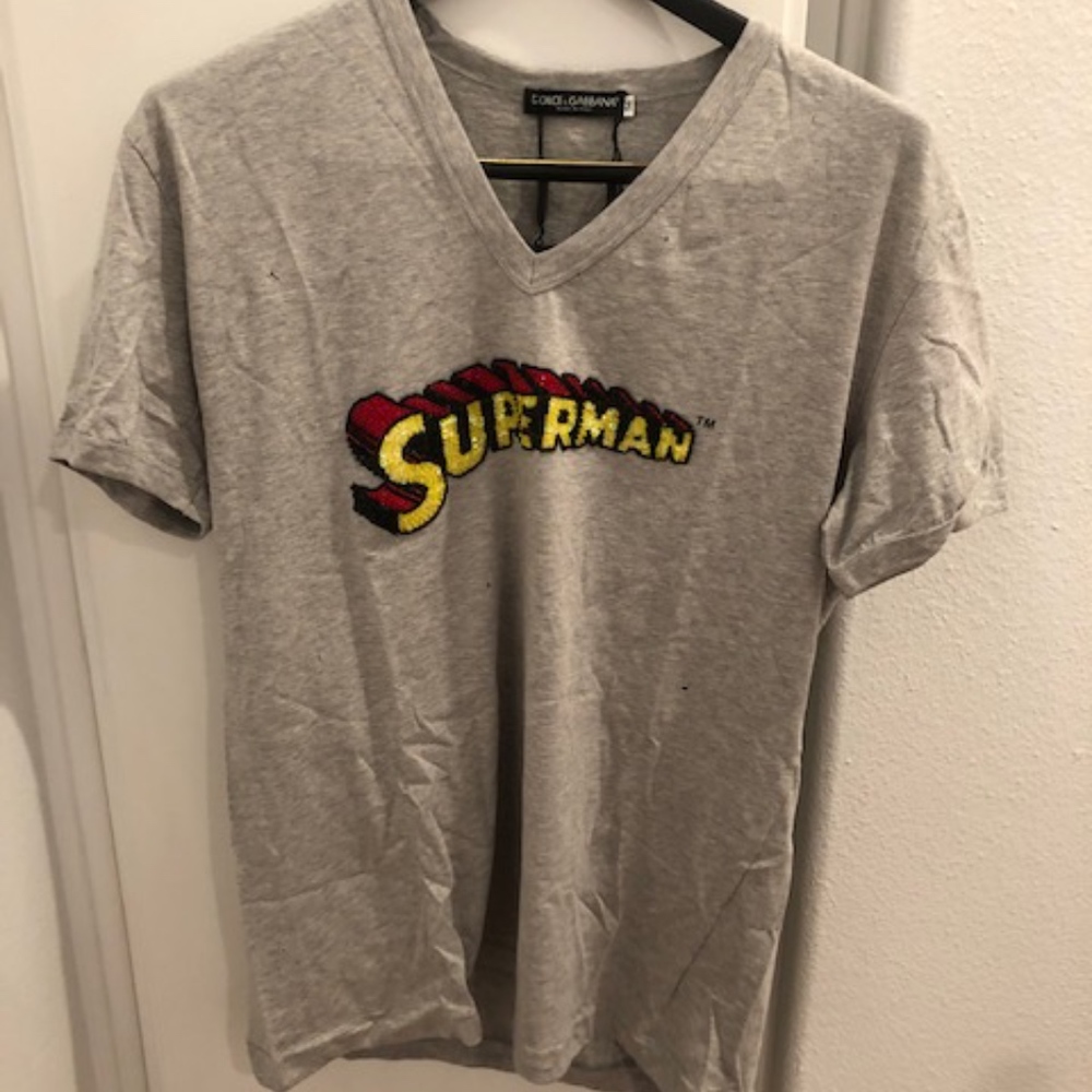 Mens Grey Dolce & Gabbana Superman Large (Size 56)